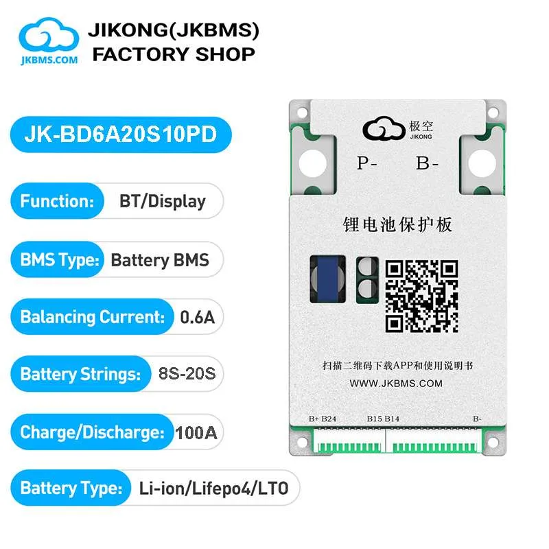 JKBMS JK-BD6A20S10PD Smart Active Balance BMS - official JKBMS JKBMS JK-BD Series